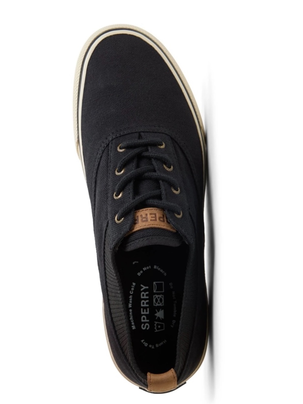 Sperry Black Canvas Low-Top Sneakers Size 16